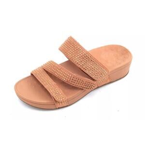 Vionic Women's Brown Pacific Alexis Platform Adjustable Slide Sandal Size 7